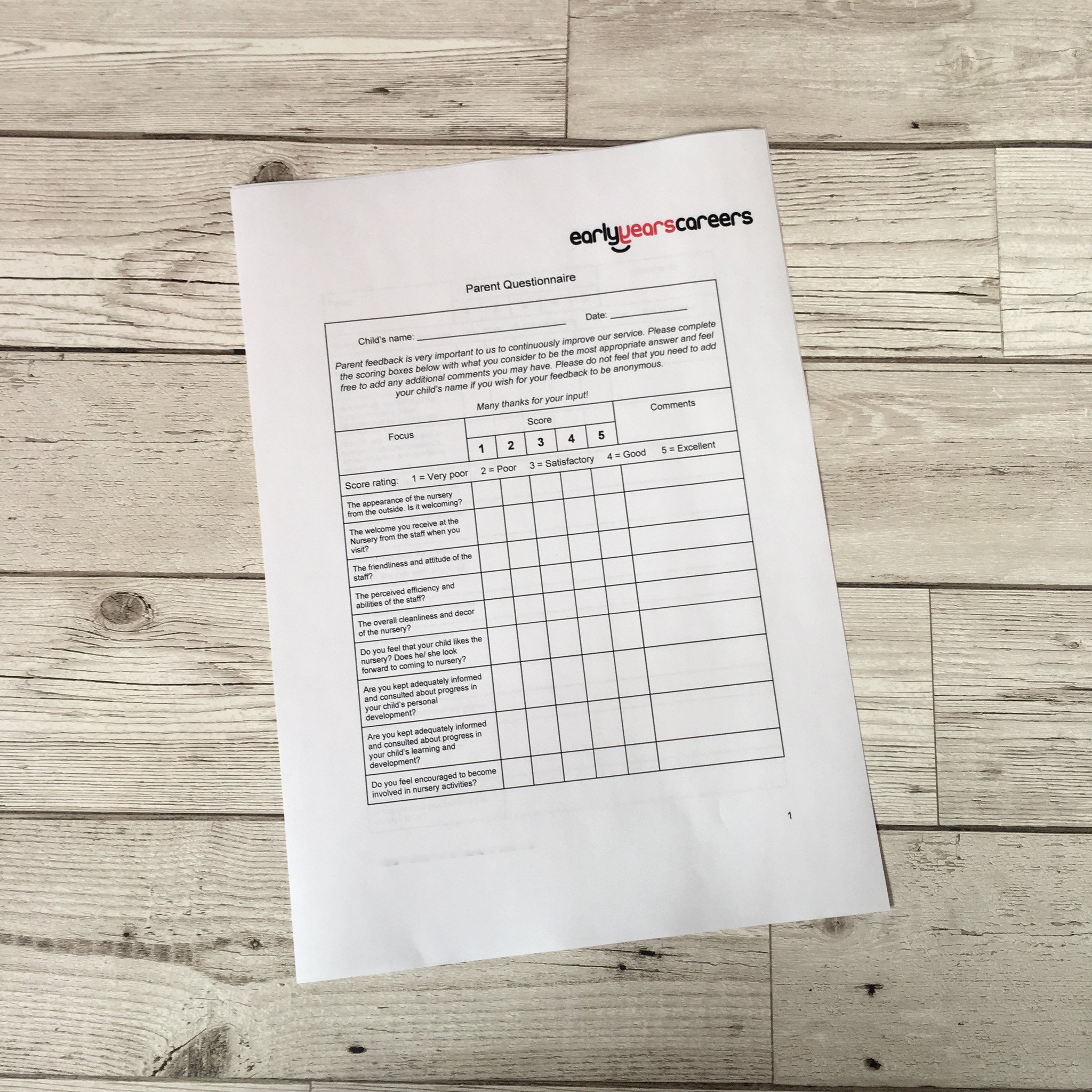 Parent Questionnaire Piggledots